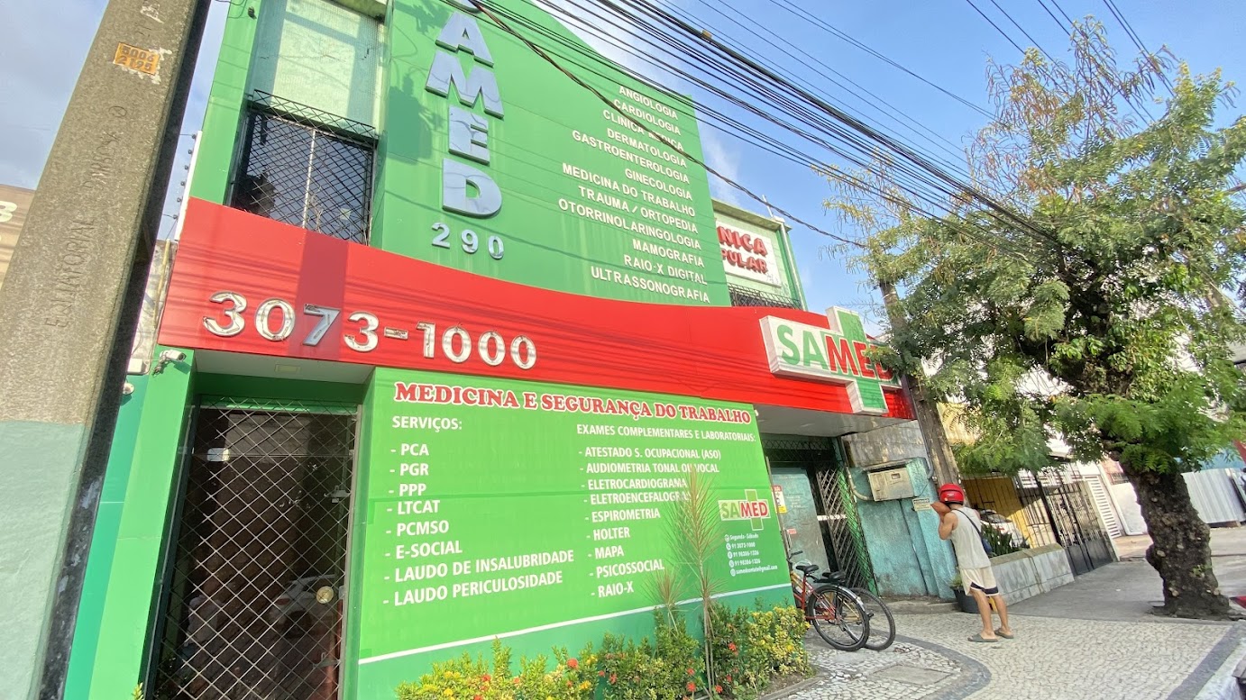 Fachada lateral SAMED – serviços