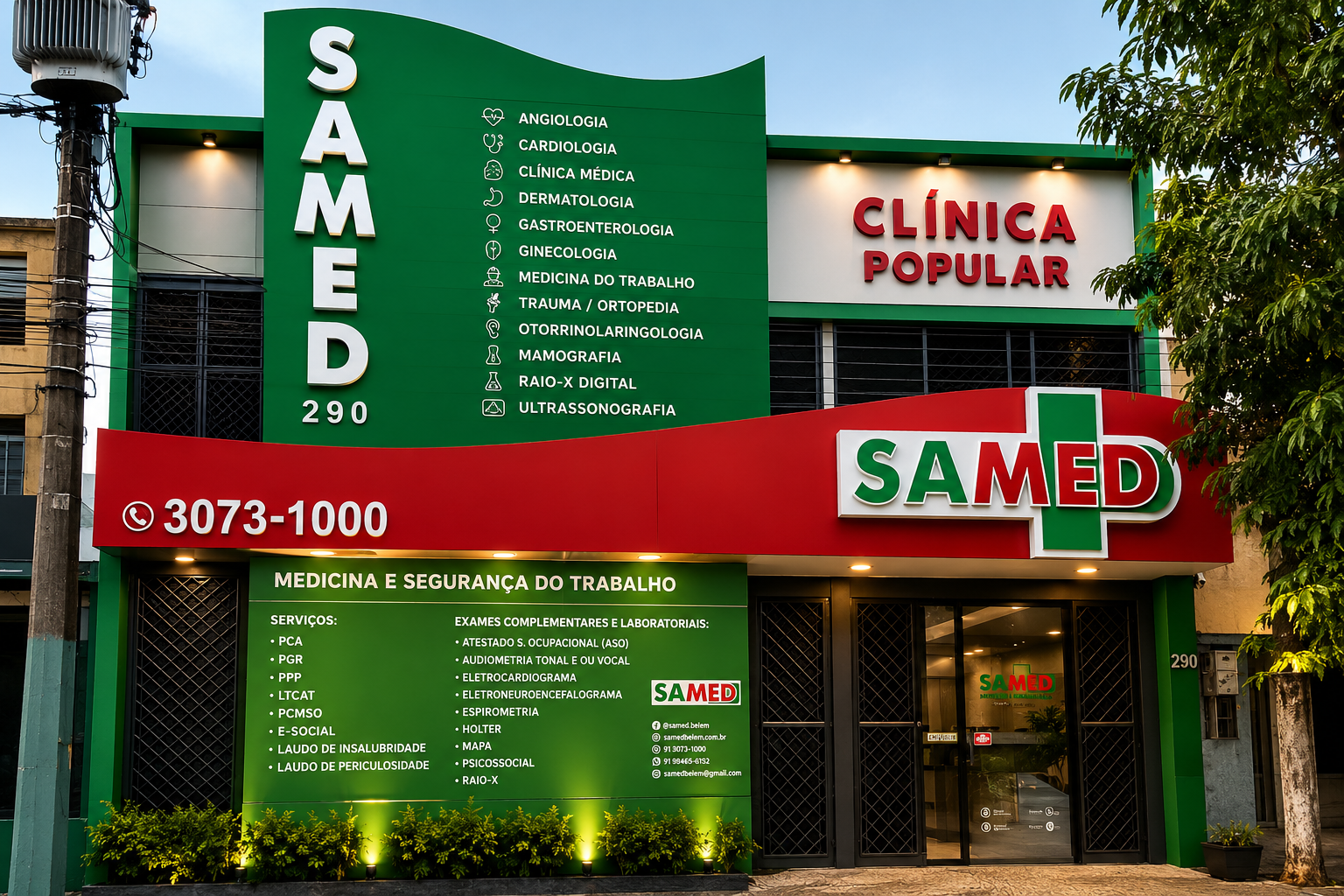Fachada da SAMED Castanheira em Belém